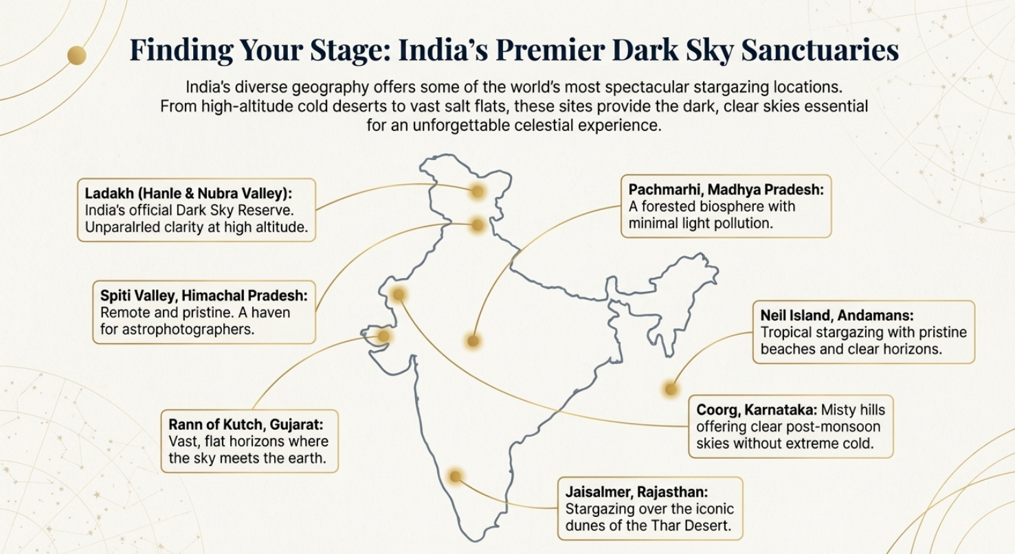 Map of India showing when to watch