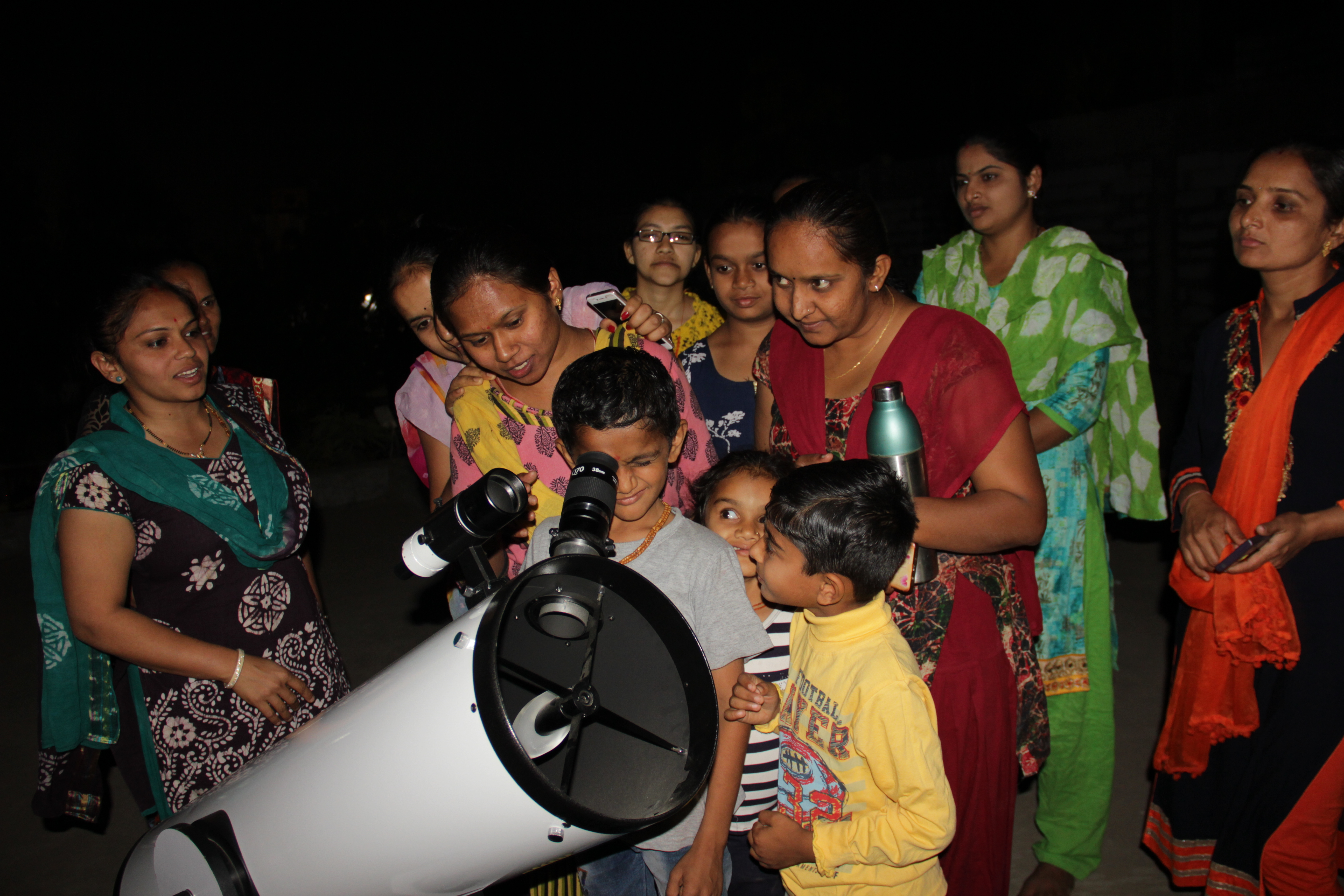 Telescope set up for a night observation session