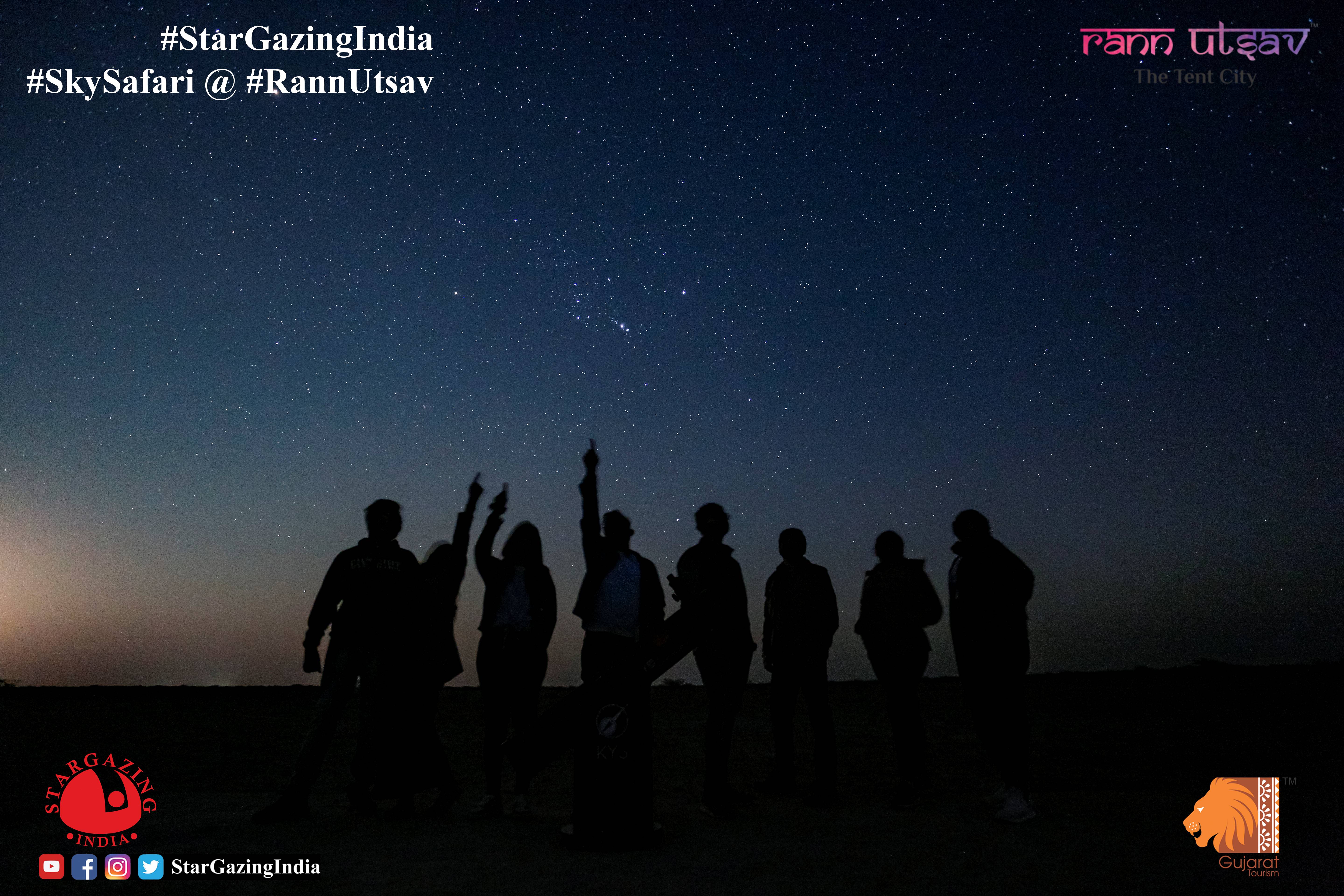 Tourists enjoying a stargazing session