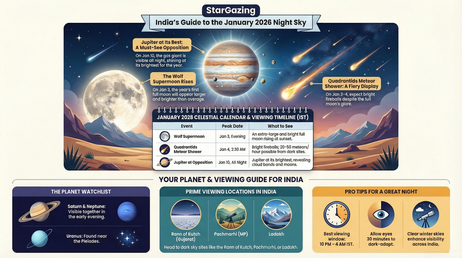 StarGazing India Presents: Your Ultimate Guide to the Celestial Wonders of January 2026
